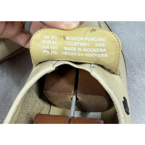 Lacoste Shoes Mens Size 10.5 Beige Boston Punched Leather Slip On Moccasin main image 7